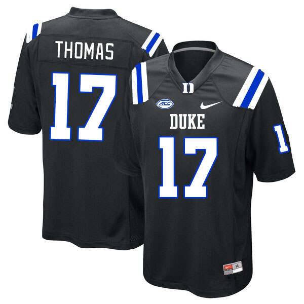 Men #17 Star Thomas Duke Blue Devils College Football Jerseys Stitched-Black